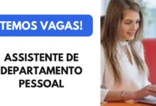 Vaga: Assistente de Departamento Pessoal