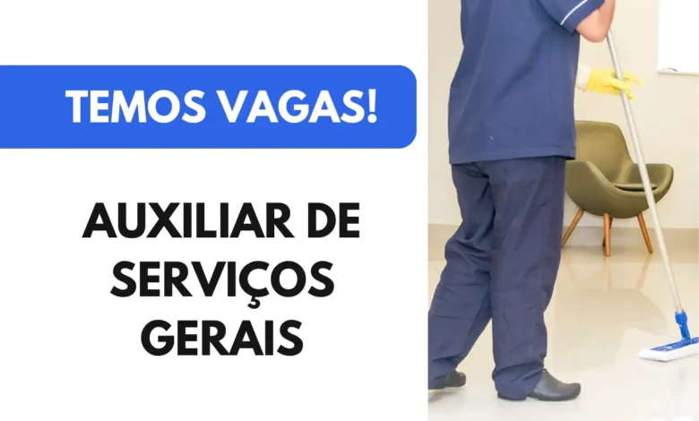 Vaga para Auxiliar de serviços gerais