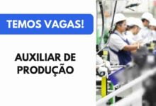 Vaga para Auxiliar de Produção