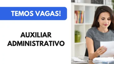 Vaga aberta para Auxiliar Administrativo