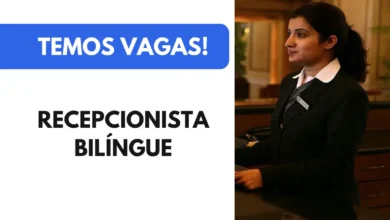 Vaga para Recepcionista Bilíngue