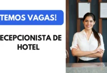 Vaga Recepcionista de hotel