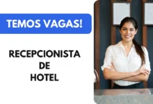 Vaga aberta para Recepcionista de Hotel