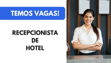 Vaga aberta para Recepcionista de Hotel