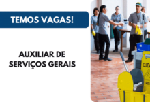 Oportunidade para Auxiliar de Serviços Gerais