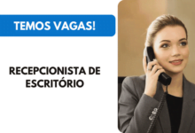 Vaga Recepcionista de Escritório