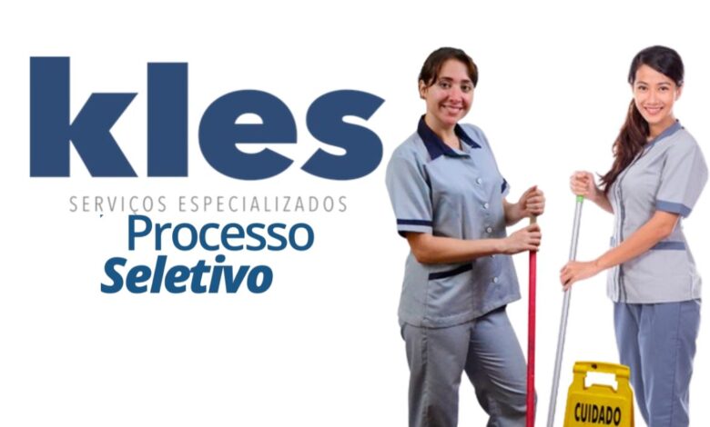 Imagem da empresa Kles, com imagem de auxiliar de serviços gerais.