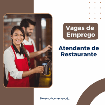 Atendente de Restaurante - Tijuca RJ 2 Vagas Rio de Janeiro
