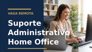 Vaga aberta para Suporte Administrativo Home Office