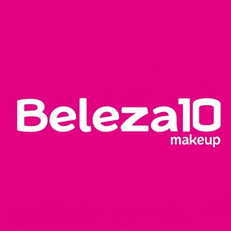 Logotipo oficial da Beleza10 Makeup com letras brancas sobre fundo rosa choque, destacando vaga de emprego aberta.