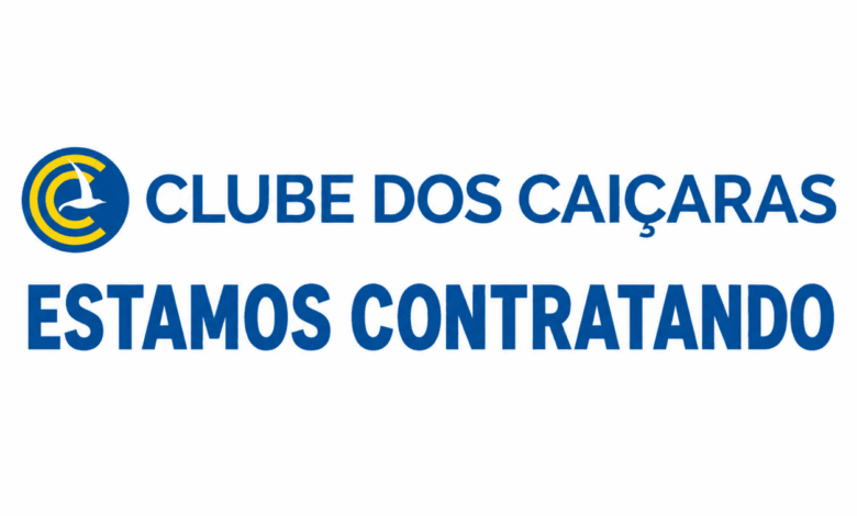 Auxiliar de Serviços Gerais - Clube dos Caiçaras - Ipanema, RJ 1 Logotipo do Clube dos Caiçaras com ícone de pássaro em círculo azul e amarelo e a mensagem Estamos Contratando.