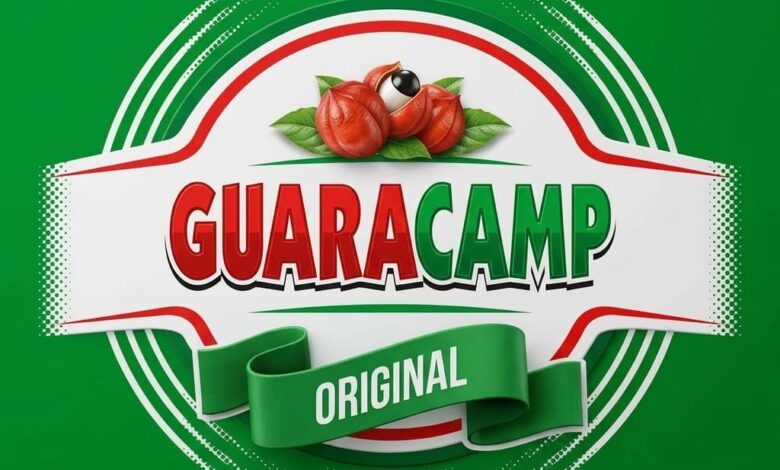 Promotor Ferista - Guaracamp - Campo Grande, RJ 1 Logotipo circular da empresa Guaracamp em tons de verde, vermelho e branco com a ilustração de frutos de guaraná no topo, anunciando vaga de emprego aberta.