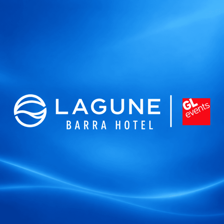Logotipo do Lagune Barra Hotel em fundo azul