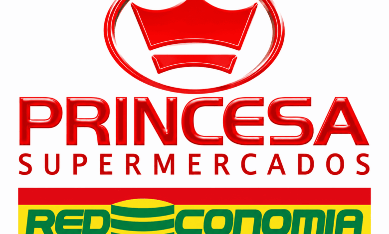 Logotipo da Princesa Supermercados e da Redeconomia em divulgação de vagas de emprego