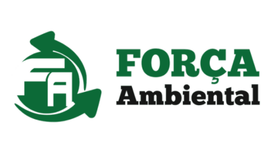 Auxiliar de Serviços Gerais - Força Ambiental - Rio de Janeiro 14 Logotipo da Força Ambiental com ícone circular de setas de reciclagem e as letras FA, ao lado do nome da empresa em verde e preto sobre fundo claro.