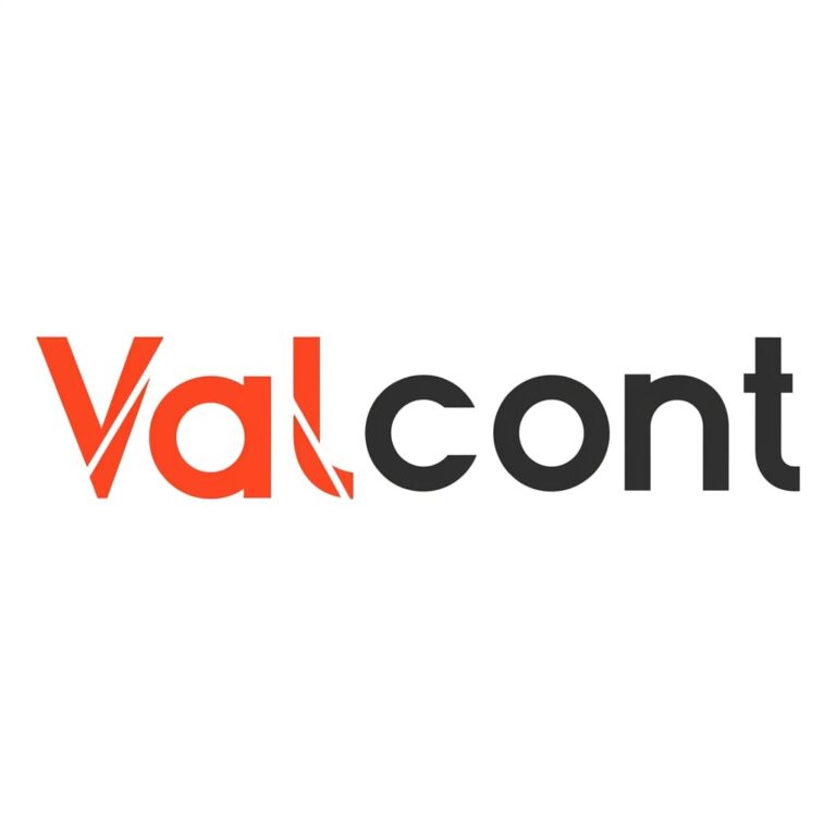 Logotipo da ValCont Contabilidade com letras em tom laranja