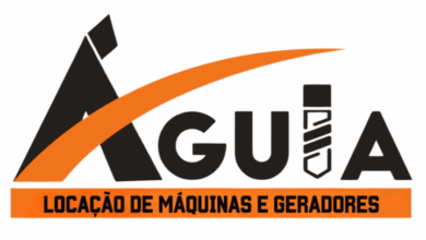Assistente Administrativo - Águia Locações - Ramos, Rio de Janeiro/RJ 14 Logotipo da empresa Águia Locações em tons preto e laranja com a legenda Locação de Máquinas e Geradores.